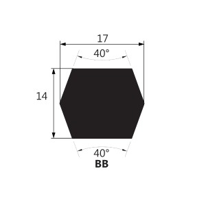 Pas klinowy dwustronny BB 2100 MB