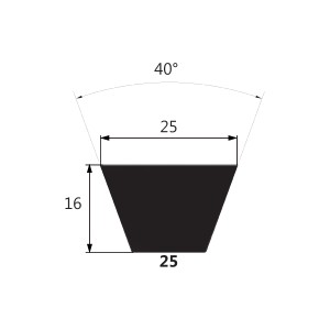 Pas klinowy 25x16x9241/10400